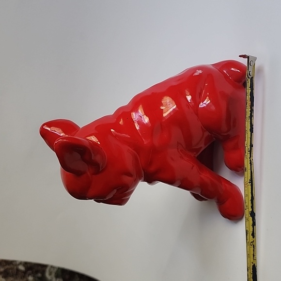Ceramic red ♥️ bulldog sculpture - Picture 6 of 7